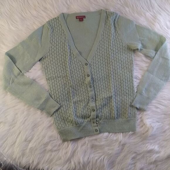 Merona Womas cardigan tuorqoise sweater - Picture 1 of 13